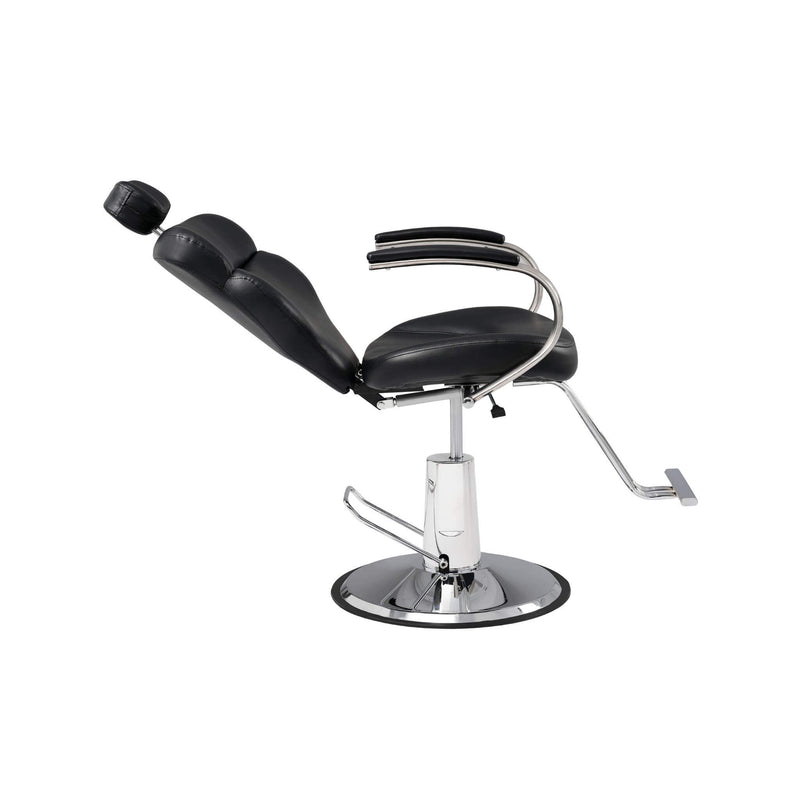 Premium Black PU Leather Reclining Barber Chair With Hydraulic Pump (SAK53892) - Saksby Wholesale - Incline View