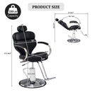 Premium Black PU Leather Reclining Barber Chair With Hydraulic Pump (SAK53892) - Saksby Wholesale - Dimension View