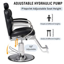 Premium Black PU Leather Reclining Barber Chair With Hydraulic Pump (SAK53892) - Saksby Wholesale - Adjustable View