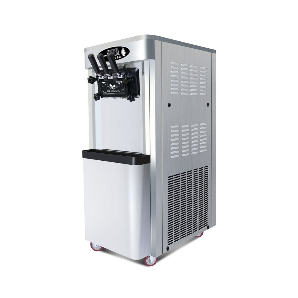 Premium Commercial Vertical 2000W 3-Flavor Soft Ice Cream Machine With Dual 6L Hoppers, 25-30L/H (SAK93406) - Saksby Wholesale - Right Side VIew