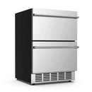 Premium Double Drawer Stainless Steel Built-In Wine Beverage Undercounter Refrigerator, 5.3 Cu.Ft. (SAK92576) SAKSBY - Right Corner View