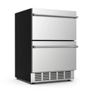 Premium Double Drawer Stainless Steel Built-In Wine Beverage Undercounter Refrigerator, 5.3 Cu.Ft. (SAK92576)