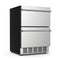 Premium Double Drawer Stainless Steel Built-In Wine Beverage Undercounter Refrigerator, 5.3 Cu.Ft. (SAK92576) SAKSBY - Right Corner View