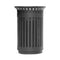Premium Heavy-Duty Extra Large Outdoor Commercial Metal Slat Garbage Trash Can (SAK48591) - Saksby Wholelsale - Front View