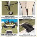 [11X11FT] Premium Floating Dock Lounge With With Ladder, Double Seats, Table, And Canopy (SAK49273) - Saksby Wholesale - Features