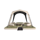 [11X11FT] Premium Floating Dock Lounge With With Ladder, Double Seats, Table, And Canopy (SAK49273) - Saksby Wholesale - Front View