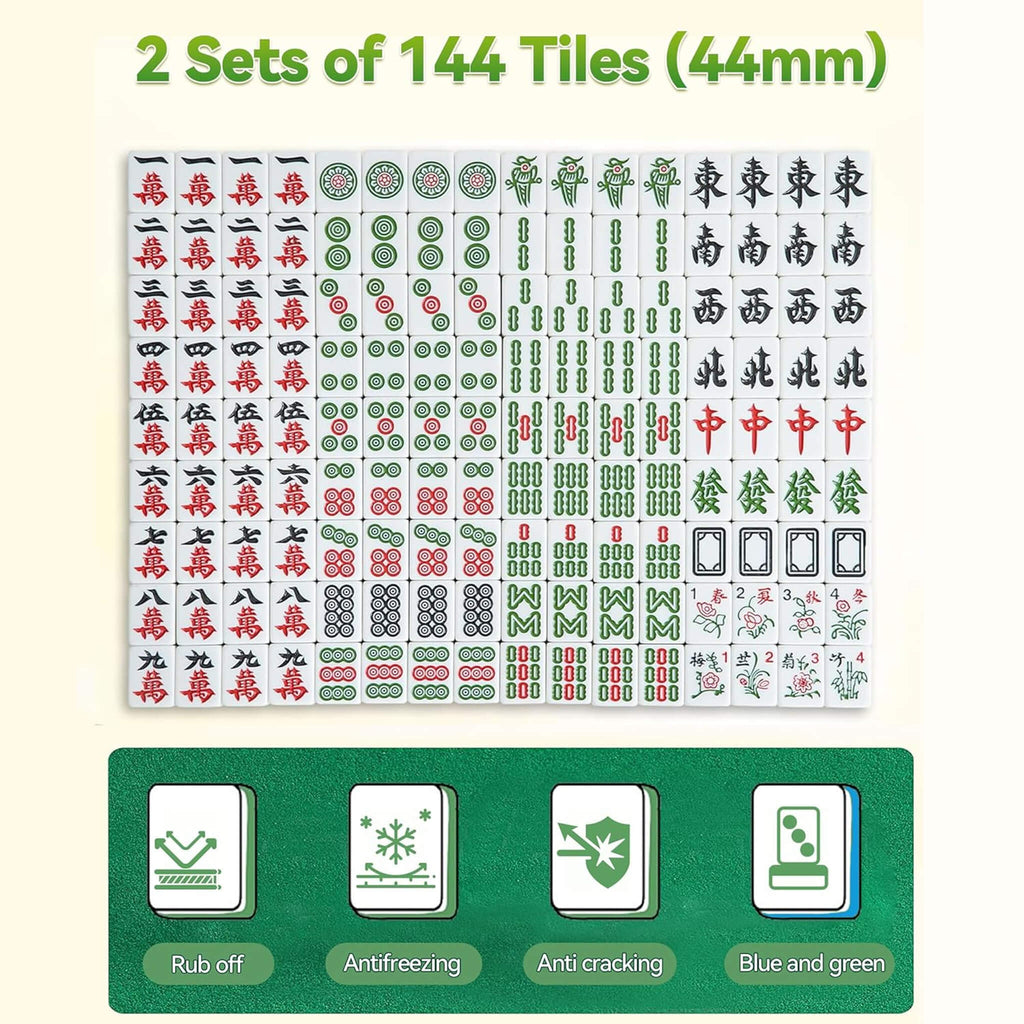 Premium Foldable 4-Player Automatic Mahjong Table With 2 Tile Sets (SAK57230) - Saksby Wholesale - Tiles