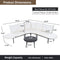Premium Half- Moon 6-Person Curved All-Weather Outdoor Furniture Sofa Patio Set With Coffee Table And Cushions (SAK76332) - Saksby Wholesale - Dimensions