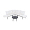 Premium Half- Moon 6-Person Curved All-Weather Outdoor Furniture Sofa Patio Set With Coffee Table And Cushions (SAK76332) - Saksby Wholesale - Front View White Background