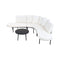 Premium Half- Moon 6-Person Curved All-Weather Outdoor Furniture Sofa Patio Set With Coffee Table And Cushions (SAK76332) - Saksby Wholesale - Side View White Background