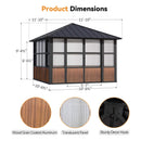 Premium Hardtop Aluminum Sunroom Solarium With TV Mount And Sliding Doors (SAK60439)  - Saksby Wholesale - 12X12FT Dimensions