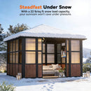 Premium Hardtop Aluminum Sunroom Solarium With TV Mount And Sliding Doors (SAK60439)  - Saksby Wholesale - Steadfast Under Snow