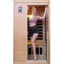 Premium Hemlock Wood Two Person FAR Infrared Sauna Room W/ Glass Door, 1750W Demonstration View