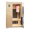 Premium Hemlock Wood Two Person FAR Infrared Sauna Room W/ Glass Door, 1750W Front View