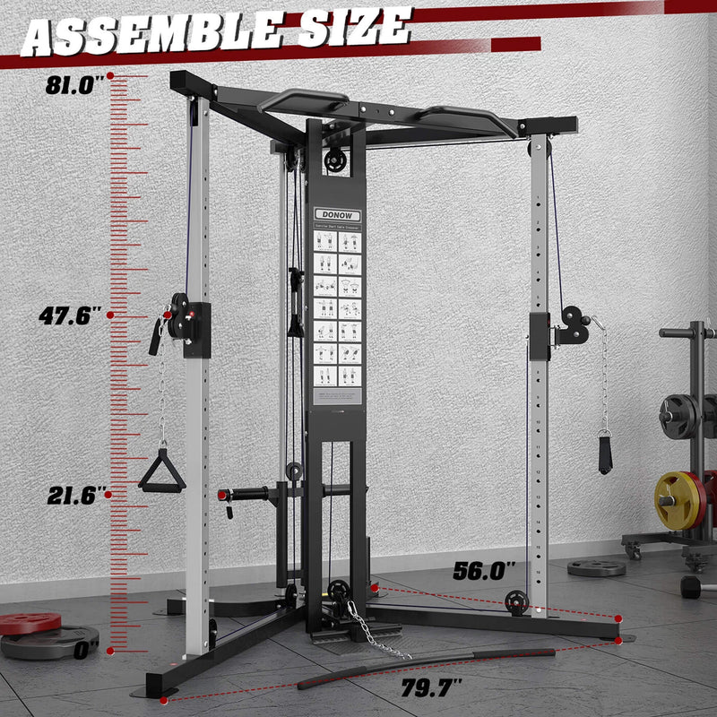 Premium Home Cable Crossover Full Body Workout Fly Machine, 350LBS (SAK06341) - Saksby Wholesale - Assemble Size