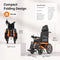 Premium Lightweight Electric Full Reclining Motorized Foldable Wheelchair (SAK91516) Saksby - Dimensions
