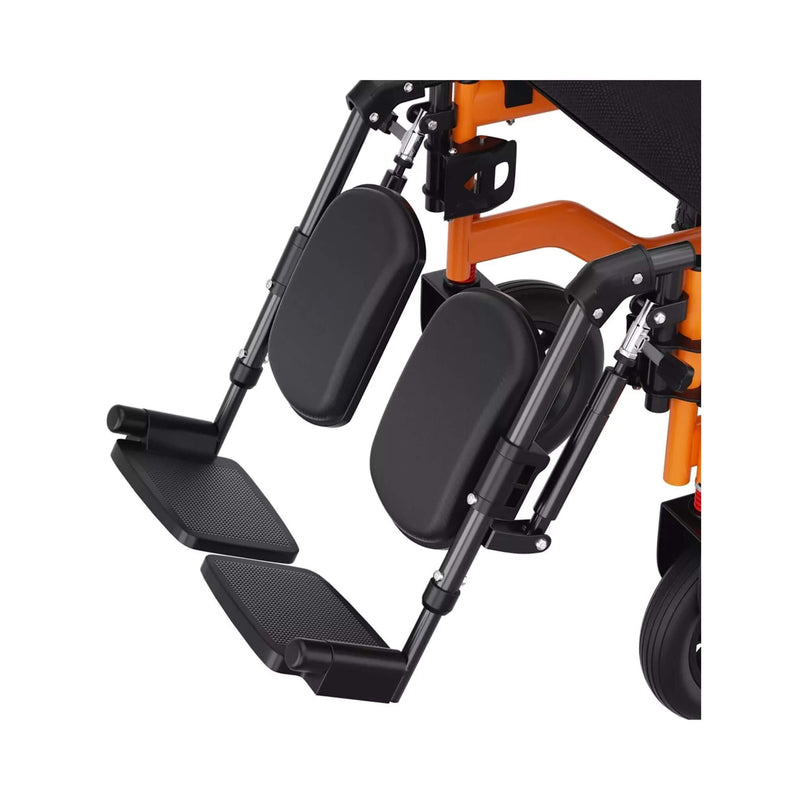 Premium Lightweight Electric Full Reclining Motorized Foldable Wheelchair (SAK91516) Saksby - Foot Rests