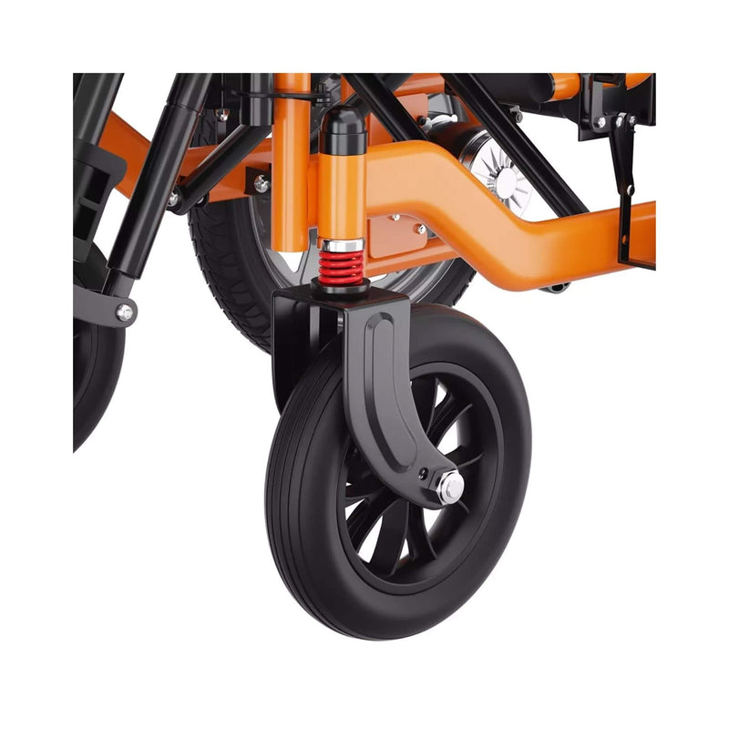 Premium Lightweight Electric Full Reclining Motorized Foldable Wheelchair (SAK91516) Saksby -  Front Left Wheel