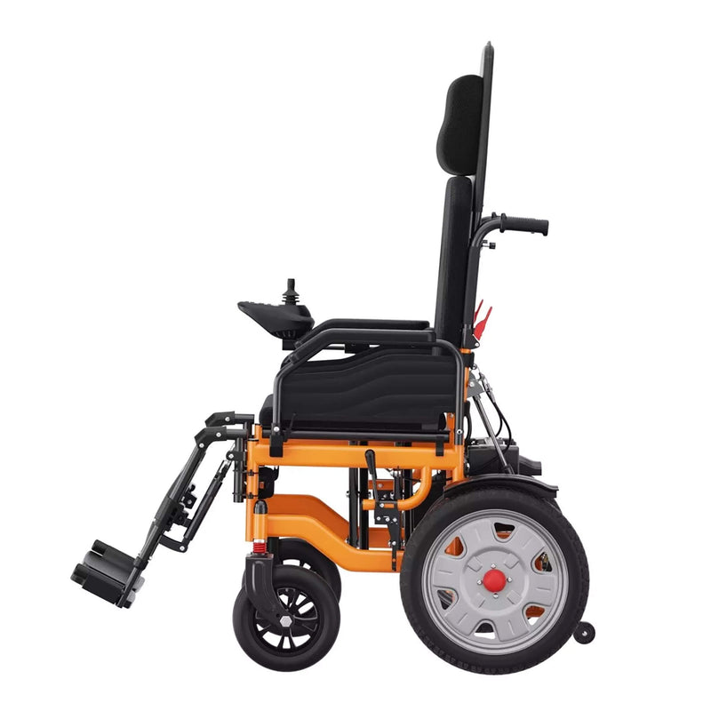 Premium Lightweight Electric Full Reclining Motorized Foldable Wheelchair (SAK91516) Saksby - Left Side View