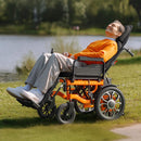 Premium Lightweight Electric Full Reclining Motorized Foldable Wheelchair (SAK91516) Saksby – Lifestyle with Man Sitting on It