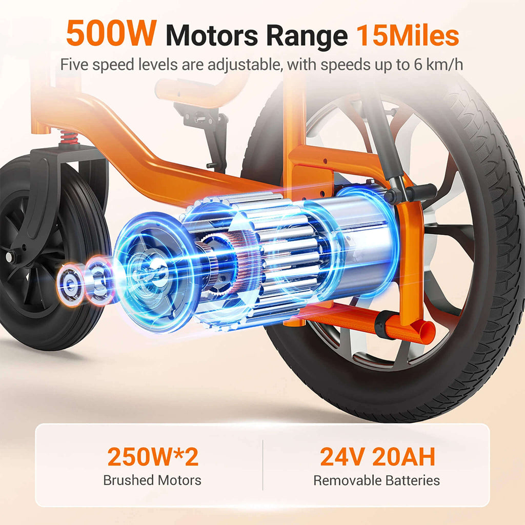 Premium Lightweight Electric Full Reclining Motorized Foldable Wheelchair (SAK91516) SAKSBY - Motors View