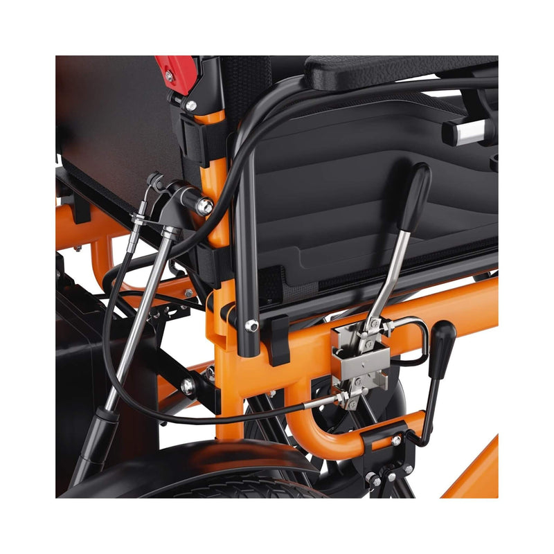 Premium Lightweight Electric Full Reclining Motorized Foldable Wheelchair (SAK91516) Saksby - Right Side View