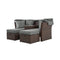 Premium Outdoor 2-Seater Patio Daybed With Foldable Awning, Cushions, And Rattan Frame (SAK90233) - Saksby Wholesale - Daybed Setup