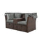 Premium Outdoor 2-Seater Patio Daybed With Foldable Awning, Cushions, And Rattan Frame (SAK90233) - Saksby Wholesale - Folded Awning
