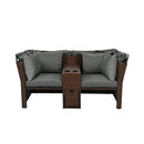 Premium Outdoor 2-Seater Patio Daybed With Foldable Awning, Cushions, And Rattan Frame (SAK90233) - Saksby Wholesale - 
Folded Awning Front View