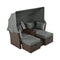 Premium Outdoor 2-Seater Patio Daybed With Foldable Awning, Cushions, And Rattan Frame (SAK90233) - Saksby Wholesale - Full Product Setup