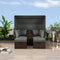 Premium Outdoor 2-Seater Patio Daybed With Foldable Awning, Cushions, And Rattan Frame (SAK90233) - Saksby Wholesale - Outdoor Lifestyle