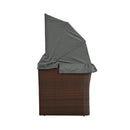 Premium Outdoor 2-Seater Patio Daybed With Foldable Awning, Cushions, And Rattan Frame (SAK90233) - Saksby Wholesale - Side View Open Awning