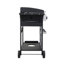 Premium Outdoor 4-Burner Propane BBQ Grill With Foldable Side Tables, Hanging Basket, And Cooking Grids (SAK53213) - Saksby Wholesale - Side View White Background