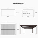 Premium Outdoor Aluminum Louvered Patio Pergola With LED Lights (SAK24896) - Saksby Wholesale - 12X16FT Dimensions