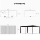 Premium Outdoor Aluminum Louvered Patio Pergola With LED Lights (SAK24896) - Saksby Wholesale - 13X20FT Dimensions