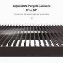 Premium Outdoor Aluminum Louvered Patio Pergola With LED Lights (SAK24896) - Saksby Wholesale - Adjustable Louvers