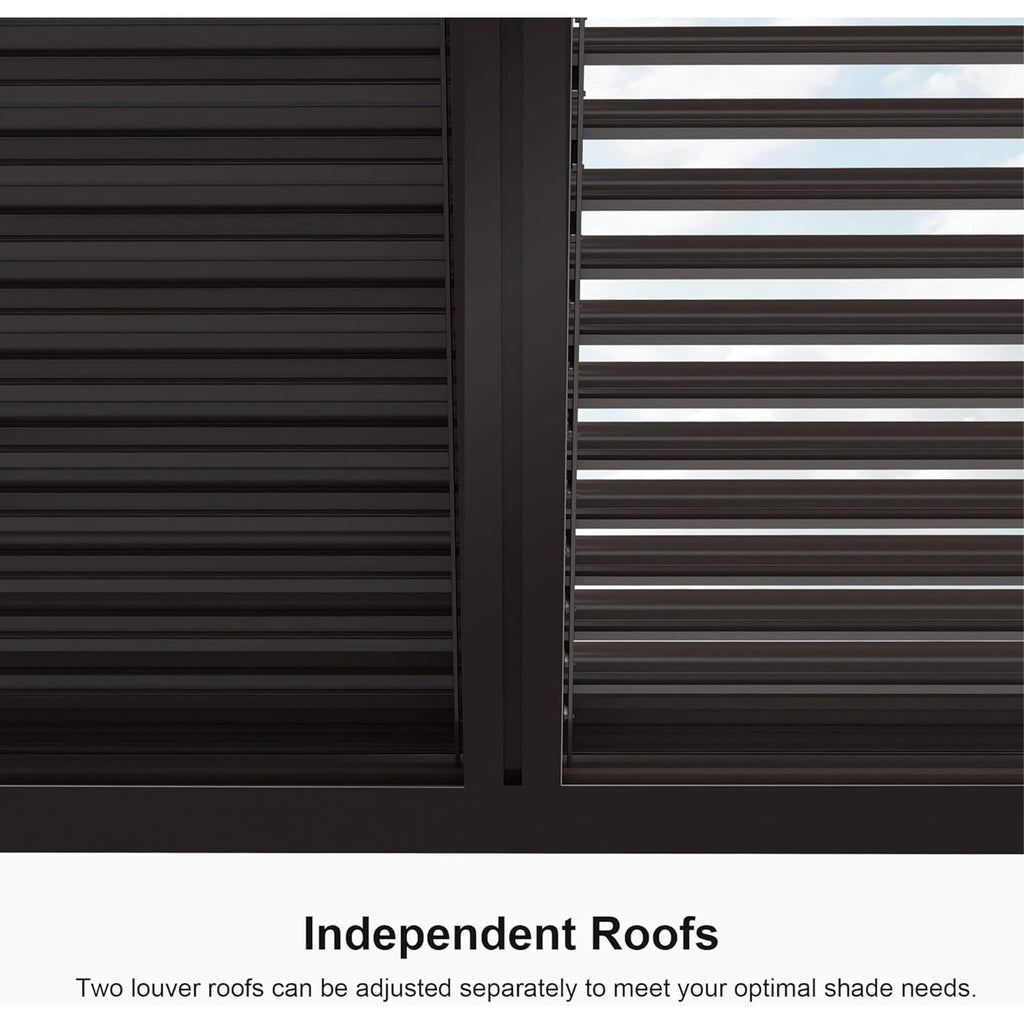 Premium Outdoor Aluminum Louvered Patio Pergola With LED Lights (SAK24896) - Saksby Wholesale - Louvers