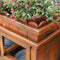 Premium Outdoor Anticorrosive Wooden Commercial Trash Can With Flower Box, 35" (SAK97582)SAKSBY - Close Up Flowe Box View