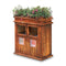 Premium Outdoor Anticorrosive Wooden Commercial Trash Can With Flower Box, 35" (SAK97582) SAKSBY - Front Left View
