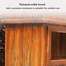 Premium Outdoor Anticorrosive Wooden Commercial Trash Can With Flower Box, 35" (SAK97582) SAKSBY - Natural Wood View
