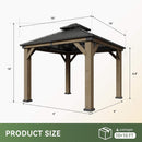 Premium Outdoor Cedar Wood Galvanized Steel Hardtop Gazebo (SAK23907)  - Saksby Wholesale - 10X10FT Dimensions
