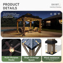 Premium Outdoor Cedar Wood Galvanized Steel Hardtop Gazebo (SAK23907)  - Saksby Wholesale - Product Details