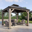 Premium Outdoor Cedar Wood Galvanized Steel Hardtop Gazebo (SAK23907)  - Saksby Wholesale - Product Preview
