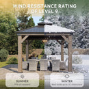 Premium Outdoor Cedar Wood Galvanized Steel Hardtop Gazebo (SAK23907)  - Saksby Wholesale - Weather Resistant