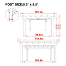 Premium Outdoor Cedar Wood Pergola With Slatted Roof (SAK87024) - Saksby Wholesale - 10X12FT Dimensions