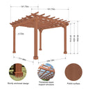Premium Outdoor Cedar Wood Pergola With Slatted Roof (SAK87024) - Saksby Wholesale - 12X12FT Dimensions