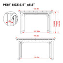 Premium Outdoor Cedar Wood Pergola With Slatted Roof (SAK87024) - Saksby Wholesale - 12X14FT Dimensions