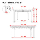 Premium Outdoor Cedar Wood Pergola With Slatted Roof (SAK87024) - Saksby Wholesale - 12X16FT Dimensions