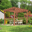Premium Outdoor Cedar Wood Pergola With Slatted Roof (SAK87024) - Saksby Wholesale - Lifestyle Image In Backyard