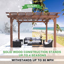 Premium Outdoor Cedar Wood Pergola With Slatted Roof (SAK87024) - Saksby Wholesale - Solid Construction Up To 80MPH